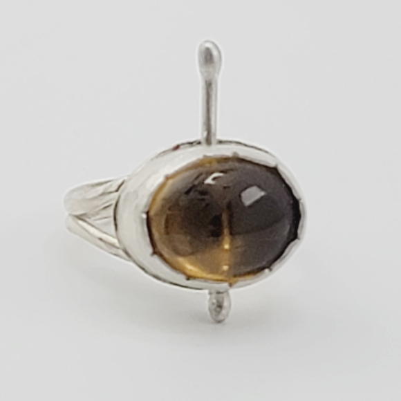 CITRINE OVAL STONE ANXIETY RELIEF RING HANDMADE IN STERLING SILVER METAL 7 - Picture 8 of 8